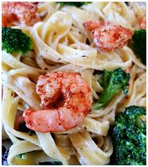 Shrimp alfredo with cream cheese and broccoli. Blackened Shrimp And Broccoli Alfredo Recipe Julias Simply Southern
