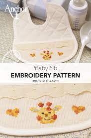 Lindy stitches models stitched over 2 threads on 40 ct. Adorable Giraffe Embroidery Motif For Your Baby Bib Crossstich Freepattern Made With Anchor Baby Bibs Patterns Cross Stitch Baby Baby Bibs Patterns Free