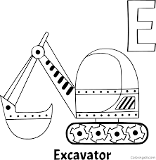 To print the coloring page: Letter E Is For Excavator Coloring Page Coloringall