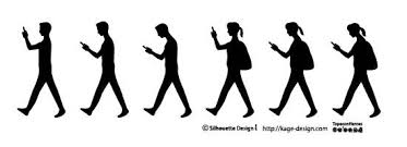 walking smartphone 人 イラスト シルエット イラスト
