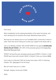 Soul Cycle Charity Email Hurricane Maria Relief Rides In Nyc Education Devastation Hurricane