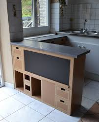 Meuble En Carton Et Plan De Travail Bois Sg Mobilier Carton Meubles En Carton Mobilier De Salon Cuisine En Carton