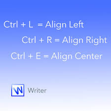 Kingsoft Writer Shortcuts Ctrl L Align Text Left Ctrl R Align Right Ctrl E Align Center Writer Alignment Wps