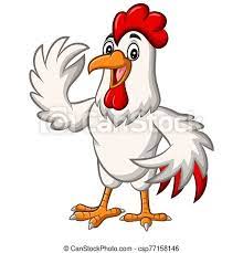 Photo of a colourful fluffy stuffed chicken or hen with a loveheart stitched to the side. Illustration Of Cartoon Chicken Rooster Mascot Waving Canstock