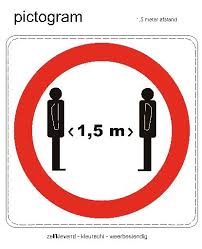 Corona ~ handen wassen & maatregelen. Pictogram Sticker 1 5 Meter Afstand 20x20 Cm Plakfolie Webshop