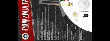 Table setting of durable plastic dining pieces designed to convey an elegant look: Pow Mia