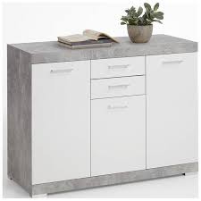 Hat das sideboard eine tiefe von 50 oder 60 cm finden auch stücke mit übergröße welche in andere. Kommode Sideboard Beton Nb Weiss Edelglanz Mit 3 Turen Und 2 Schubkast