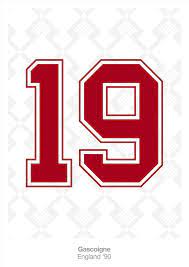 Gascoigne 19 Football Shirt Designs Giclee Art Print England National Football Team