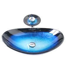 border tempered glass vessel sink