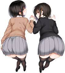 Wallpaper : anime girls, bent over, school uniform, short hair, black  stockings, blue eyes, white background 3049x3430 - DemonicSiren - 1243371 -  HD Wallpapers - WallHere