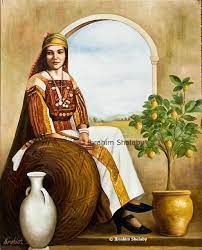 الفلسطينيات هن الجميلات رسم الفنان ابراهيم شلبي palestine art arab artists arabian art