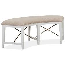 Belfort Select Heron Cove Curved Dining Bench With Upholstered Seat Belfort Furniture Dining Benches Treated pine fanback settee w/rose design.