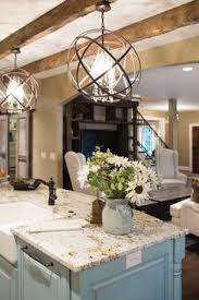 I recently took two different lighting pieces from two different stores, and combined them to get one great farmhouse style light for above our kitchen island. Pretty Light Fixtures Over Kitchen Island Perfect For That Farmhouse Look Modern Farmhouse Kitchens Sweet Home Home Remodeling