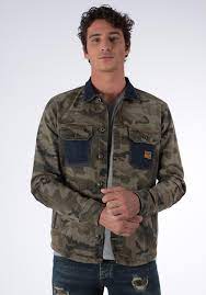 Homme veste en jean classique stonewash manteau jean casual manches longues outwear jacket bleu foncé 3xl. Veste En Jean Camouflage Kaki Homme Jack Kaporal
