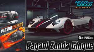 Need For Speed No Limits Pagani Zonda Cinque Pursuit Legends Day 1 Emergence Youtube