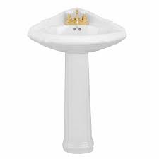 Sheffield Deluxe Pedestal Corner Sink Corner Sinks White Vitreous China Corner Pedestal Sink Pedestal Sink Sink