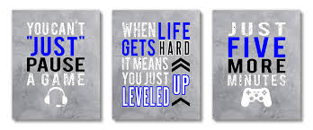 If you're looking of bedroom ideas for teenage boys, you should see these teenage boys bedroom designs. Brooke Vine Video Game Wall Decor Gaming Posters Teen Boy Gamer Decor Unframed 8 X 10 Set Of 3 Game Room Playroom Media Room Bedroom Dorm Office Desk Mancave Gamer Blue