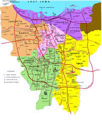 Provinsi dki jakarta memiliki luas mencapai 662,33 kilometer persegi yang terbagi menjadi 6 wilayah kota atau kabupaten administratif, dengan 44 kecamaan dan 267 kelurahan. Jakarta Map Indonesia