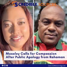 Gordon Moseley has acknowledged an apology from Stacy Rahaman of Visit  Guyana regarding actions she took to have his Facebook page suspended  recently, expressing gratitude and hoping it serves as a learning