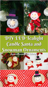 Diy Led Tealight Candle 3d Santa And Snowman Ornaments Diy Crafts