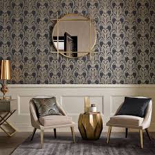 Vintage wallpaper blue wallpaper floral wallpaper damask wallpaper victorian wallpaper black and gold wallpaper gold damask wallpaper blue blooming wall: Black And Gold Wallpaper Art Deco Wallpaper