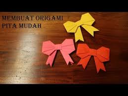 Cara Buat Origami Pita Cantik Melipat Pita Dengan Origami Youtube
