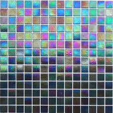 Glass metal tile iridescent white glass silver mirror stainless steel blends interlocking strip wall tiles tstnb01 (pack of 5 sheets). Big Time Black Kaleidoscope Iridescent Glass Mosaic Tile