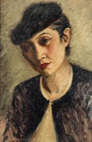 Bonhams : Jacob Mącznik (Polish, 1905-1945) Portrait of a lady in a beret