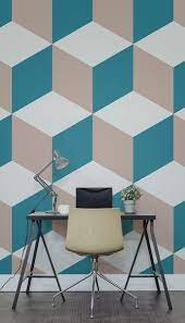 27 Stylish Home Office Ideas That Will Actually Make You More Productive Diy Wall Painting Geometric Wall Paint Geometric Decor