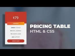 Awesome Pricing Table Using Only Html Css Youtube Html Css Css Programming Css