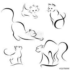 Vector Cat Abstract Lines On A White Background V Abstract Background Cat Lines Vector White Cat Tattoo Designs Cat Tattoo Simple Cat Tattoo