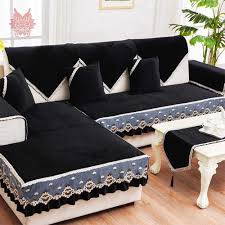 Free Ship Black Red Fleece Velvet Sofa Cover Furniture Slipcovers Sectional Couch Trivoshop In 2020 Cushions On Sofa Sofa Covers Plush Sofa