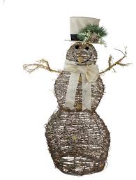 Bring christmas cheer in to every corner of your home with balsam hill's indoor christmas decorations. 48 Led Lighted Rattan Snowman Outdoor Christmas Decoration Outdoor Holiday Decorations By Northlight Seasonal Houzz