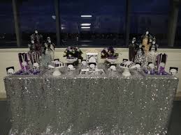 Black And Silver Party Decorations Ideas Purple Black White And Silver Birthday Party Ideas Photo 3 Of 16 Silver Party Decorations Purple Birthday Party Purple Party Decorations