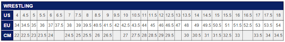 79 Explicit Asics Wrestling Shoes Size Chart