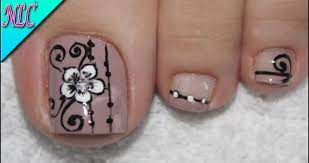 Uñas decoradas para pie principiantes fácil de hacer paso a paso/decoración de uñas pies en negro. Unas Disenos Pies Sencillos Decorados De Unas