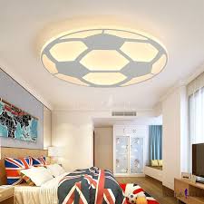 Soccer Patterned Led Light Ceiling Light Fixture In White For Children Bedroom Bedroom False Ceiling Design Ceiling Design Bedroom Boys Bedroom Light