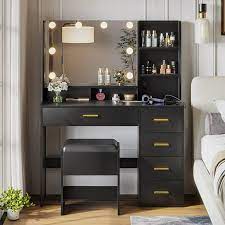 Makeup Vanity Set With Mirror And
