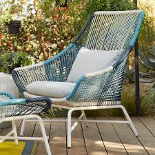Huron Large Lounge Chair Blue Cement West Elm Decoration Maison Plein Air