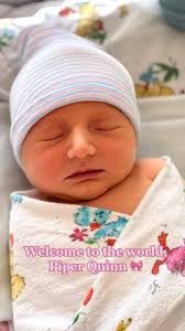 The best collaboration I’ve ever done with @dwcutchens 😉 Welcome to the  world, sweet baby Piper Quinn Paley-Cutchens 🎀 , 7 lbs. 14 oz. 20 inches  of lanky goodness 🥰, Name onesie by @juju.and.stitch 😍