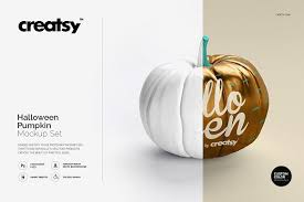 Halloween Pumpkin Mockup Set Halloween Pumpkins Mockup Pumpkin Template
