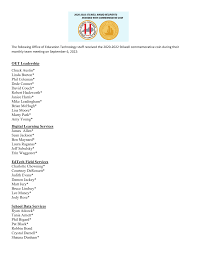 OET Staff Stilwell List