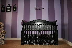 Whether you're decorating a boys bedroom or a girls bedroom, there's an incredible variety to choose from. Vivien S Purple Striped Nursery Project Nursery Striped Nursery Girl Room Baby Girl Room Purple