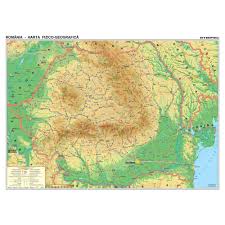 Harta De Perete Romania Fizico Geografica 200x140 Cm Emag Ro