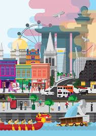 Singapore Generation On Behance Singapore Art Singapore Map Singapore National Day