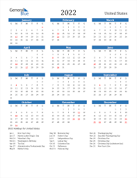 Download this free printable 2022 yearly calendar blank template in a classically designed landscape format word document. 2022 United States Calendar With Holidays