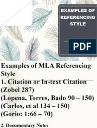 Examples of Referencing Style