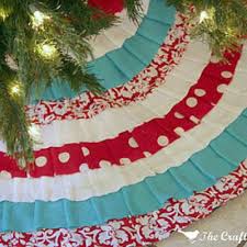 Ruffles & reindeer tree skirt. No Sew Ruffled Tree Skirt No Sew Christmas Craft Tip Junkie