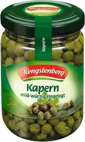 Kapern werden warmen gerichten meist erst zum schluss zugegeben, da sich manche inhaltsstoffe bei wärme rasch verflüchtigen. Hengstenberg Kapern Mild Wurzig Eingelegt 95g 156g Online Kaufen Bei Lieferello