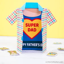 This adorable shirt and tie father's day card uses real fabric for the tie. Super Dad Fathers Day Shirt Card